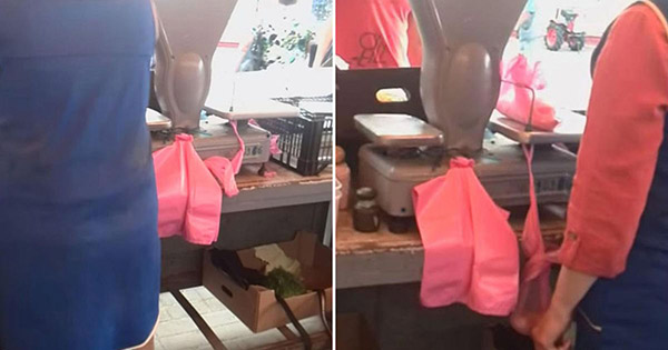 بالفيديو: بائعة في السوق تخدع الناس و تغش في الميزان 1 خدعة الميزان