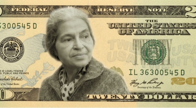 صورة امرأة على الدولار
