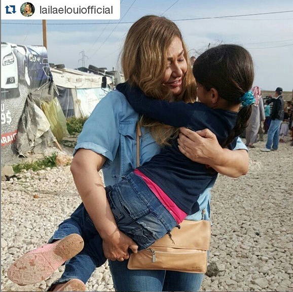 ليلى علوي تزور مخيمات اللاجئين السوريين