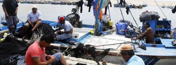 بالفيديو حصريا.. هكذا تم إنقاذ الصيادين الثلاثة بعد غرق قاربهم بالقالة 10 صيادين