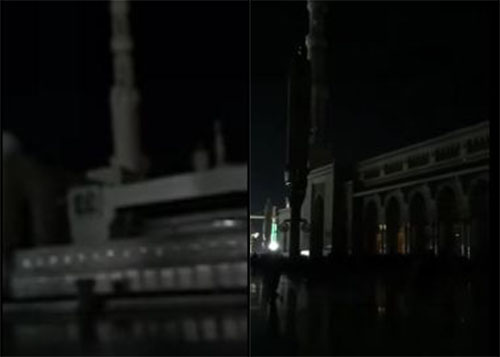 إنقطاع الكهرباء عن المسجد النبوي