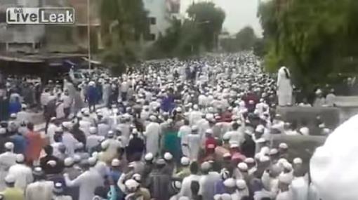 بالفيديو: بقرة ضخمة تقتحم مسجد وتطيح بالمصيلين وتصيبهم بجروح 1 بقرة تقتحم مسجد