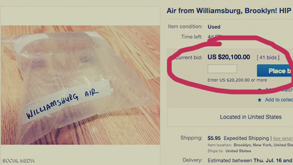 بيع «هواء» بمبلغ 20 ألف دولار في مزاد