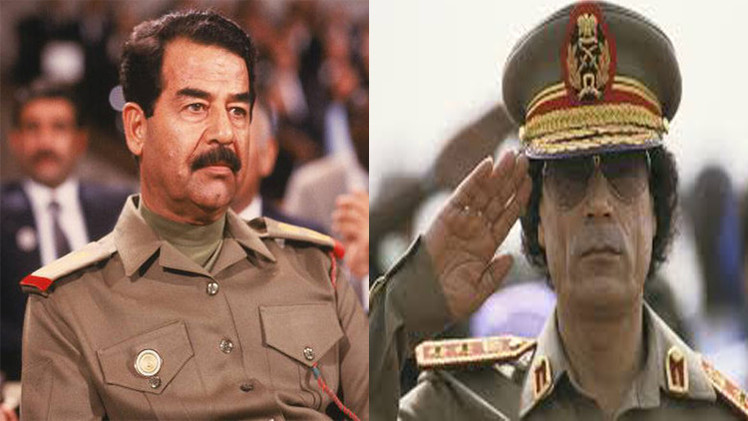 صدام حسين والقذافي