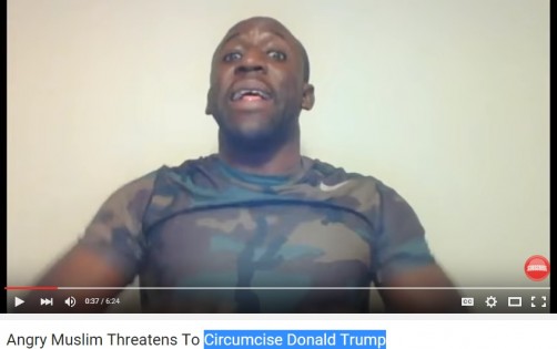 فيديو لمسلم يهدد فيه بختان دونالد ترامب بإستخدام السكين 1 مسلم يهدد فيه بختان دونالد ترامب