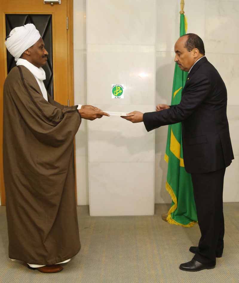 رئيس موريتانيا يتسلم اوراق اعتماد سفير جمهورية السودان الجديد 1 بلال قسم الله الصديق