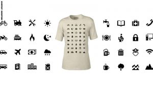 Iconspeak T-shirts are decorated with symbols aimed at helping travelers communicate. Don't let the preposterous hat distract you. It's fashion at its functional best. Nearly 40 symbols can aid conversations about travel basics such as hotels, transport, food, beer and Wi-Fi.