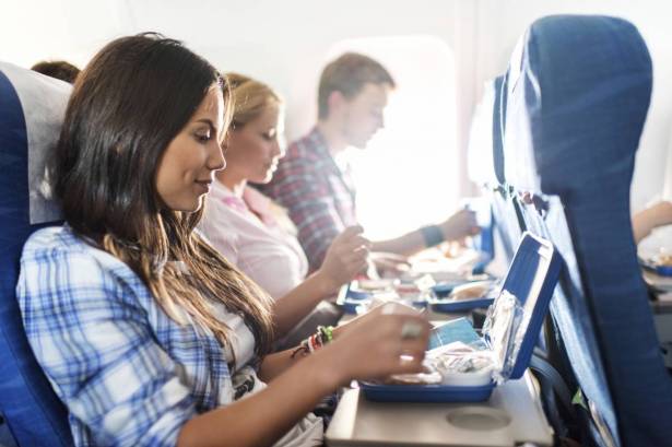 Eating on a plane