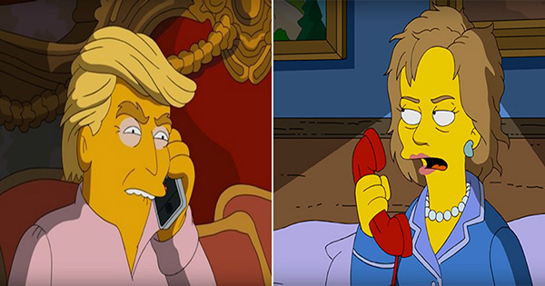 The Simpsons Characters Homer and Marge Discuss Hillary Clinton and Donald Trump in 3 A.M. Clip