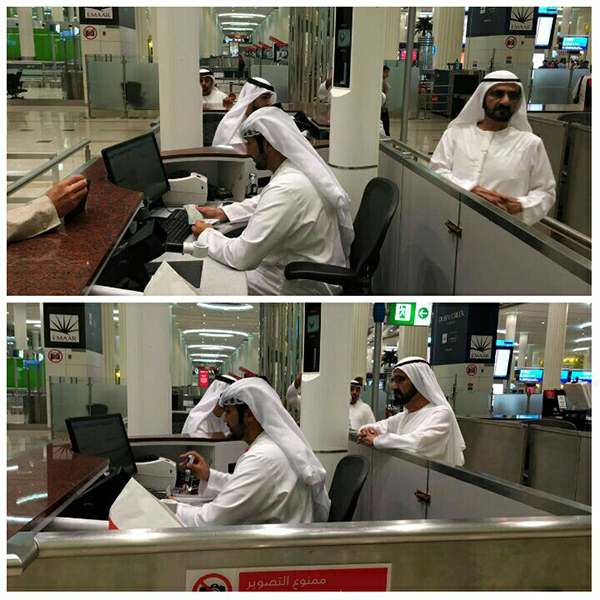 ماذا كان يفعل الموظف الذي راقبه محمد بن راشد بمطار دبي؟