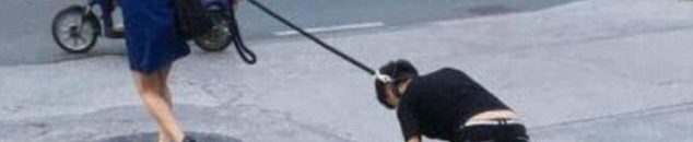 بالفيديو .. هذه عقوبة فتاة «غير محتشمة»: الشرطة تلقي القبض على اثنين معها 10 امرأة تجر رجلا خلفها كالكلب في الشارع1