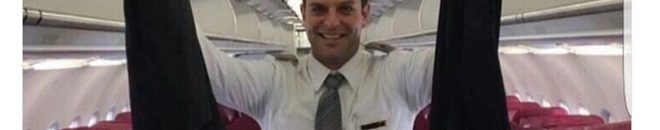 عباءات خليجيات في يد مضيف طيران تثير سخرية نشطاء تويتر وفيس بوك