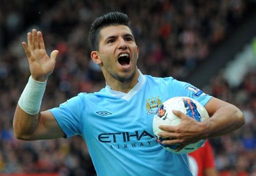 أغويرو يقود سيتي لنصف دستة أهداف 1 اغويرو