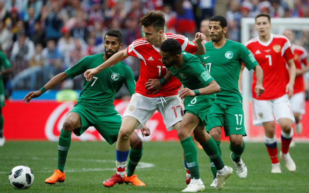 Russia today in arabic sport. Россия-Саудовская Аравия 5 0. Russia vs Saudi Arabia.