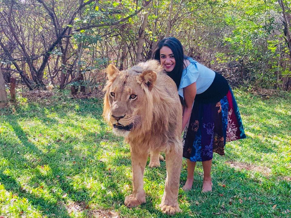 (أسد علينا وعلى رفيدة نعامة) ردود أفعال واسعة لخبر ترويض الإعلامية الشهيرة لأسد خطير 1 رفيدة اسد2