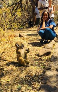 بالصور: قرد يخاف من رفيدة ياسين بعد أن روضت أسداً افريقياً 2 رفيدة قرد