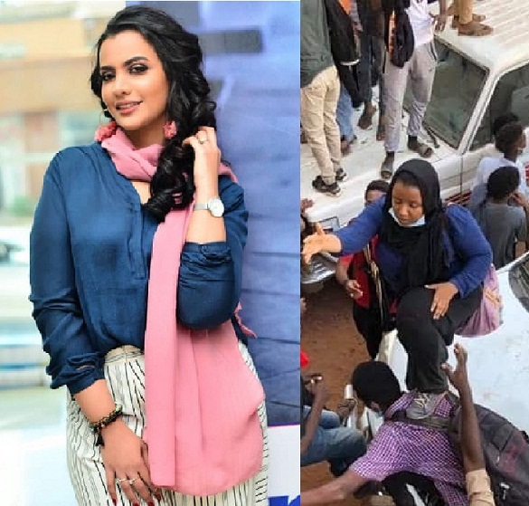 بالصور.. حسناء السودان "لوشي" تغازل شاب المظاهرات الذي انحنى للفتاة وأنقذها: (أريتك راجلي) 1 كرري 1