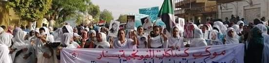 تحت شعار (حكومة مدنية أو ثورة أبدية) .. موكب كنداكات الفونجية سنار 10 كنداكات سنار