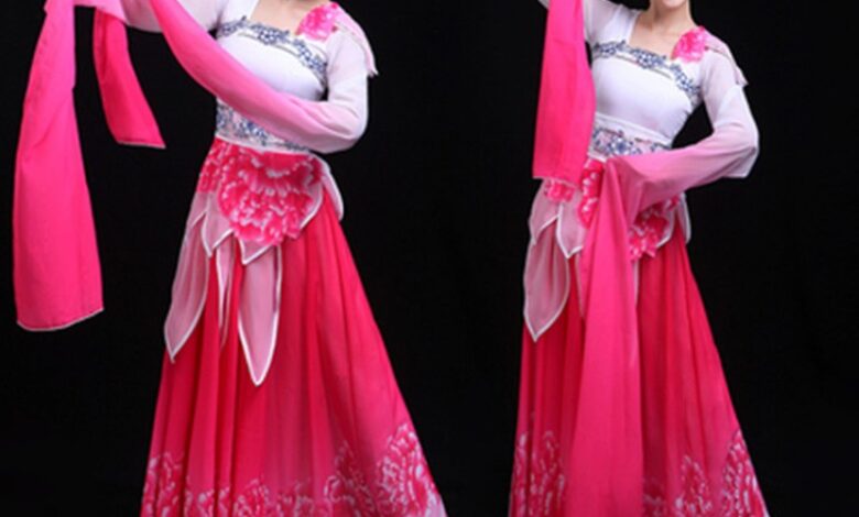 womens chinese folk dance costumes pink blue water sleeves hanfu fairy classical dance yangko umbrella dance cosplay dresses w02260 800x800 1