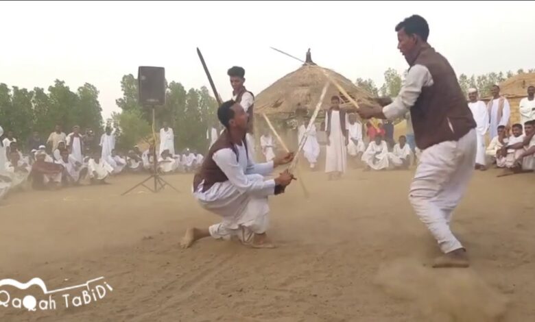 شاهد بالفيديو.. رقصة "الصقرية" السودانية الشهيرة تعرض على الموسيقى الانجليزية وأغاني المهرجانات المصرية والأهازيج العربية وتحقق نجاحاً باهراً 1 صقرية