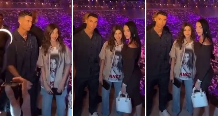 بالصور والفيديو.. شاهد ماذا فعل اللاعب البرتغالي كرستيانو رونالدو مع الفنانة نانسي عجرم عندما أرادت التقاط صورة مع صديقته جورجينا ومعلقات سودانيات: (جورجينا خائفة من الشلب) 1 469263 0