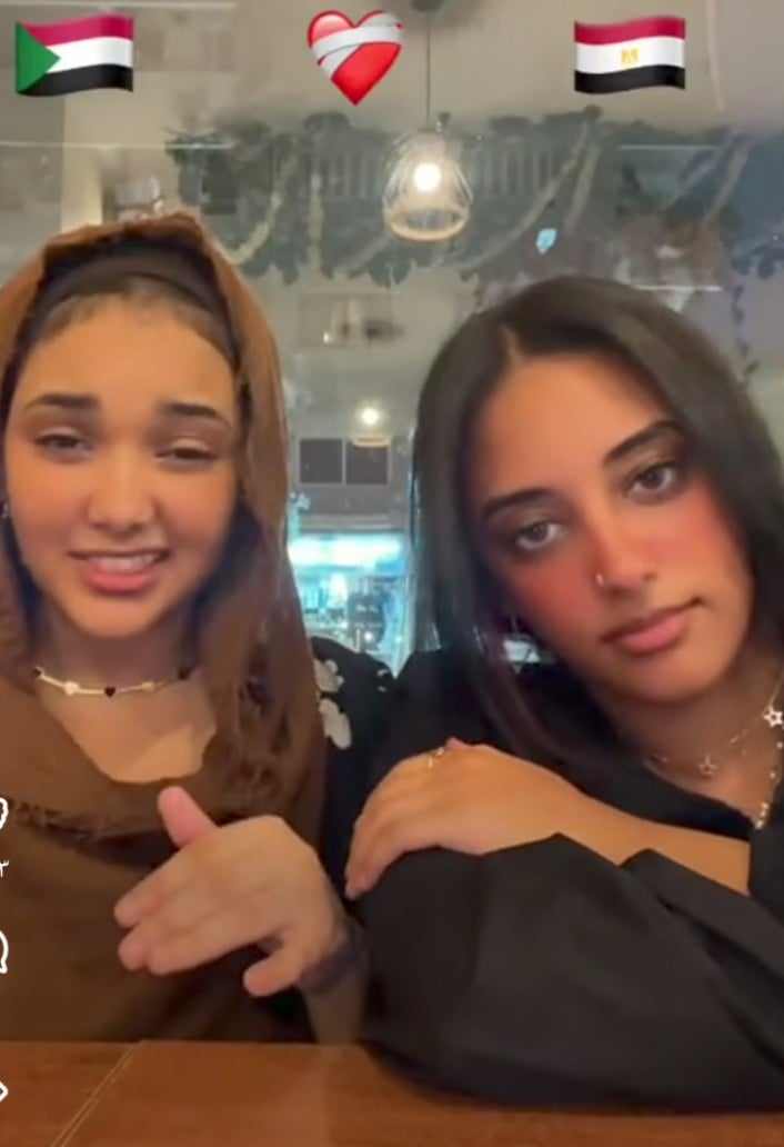 شاهد بالصورة والفيديو.. رداً على الفتنة المنتشرة عبر السوشيال ميديا.. حسناء سودانية تظهر مع صديقتها المصرية ويطلقن مبادرة: (مهما تطلعوا إشاعات مصر والسودان أخوات) 10 462642183 1046153547058792 4153389620476186155 n