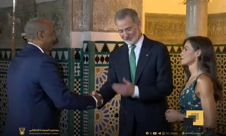 ملك أسبانيا يستقبل رئيس مجلس السيادة الانتقالي 1 FB IMG 1751267691078