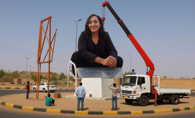 شاهد بالصور.. القيادية بالحرية والتغيير حنان حسن تسخر من "تمثال" البرهان: (ناس الفتوشوب..قعدوني محل التمثال) وأحد متابعيها يستجيب لطلبها 1 585644940 4213736888894346 2720906960382351084 n