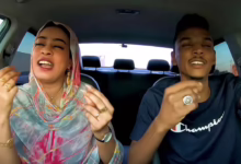 شاهد بالصورة والفيديو.. ضحكات ومزاح بين الفنانة إيمان الشريف و "البرنس" في لقاء داخل سيارة الأخير 5 ايمان الشريف والبرنس