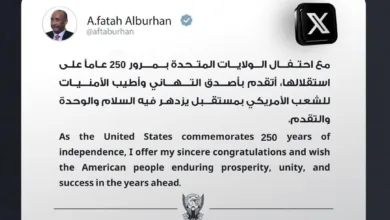 رئيس مجلس السيادة يهنئ الشعب الأمريكي بمناسبة الذكرى الـ 250 للاستقلال 2 6a49f1fcc9f5d